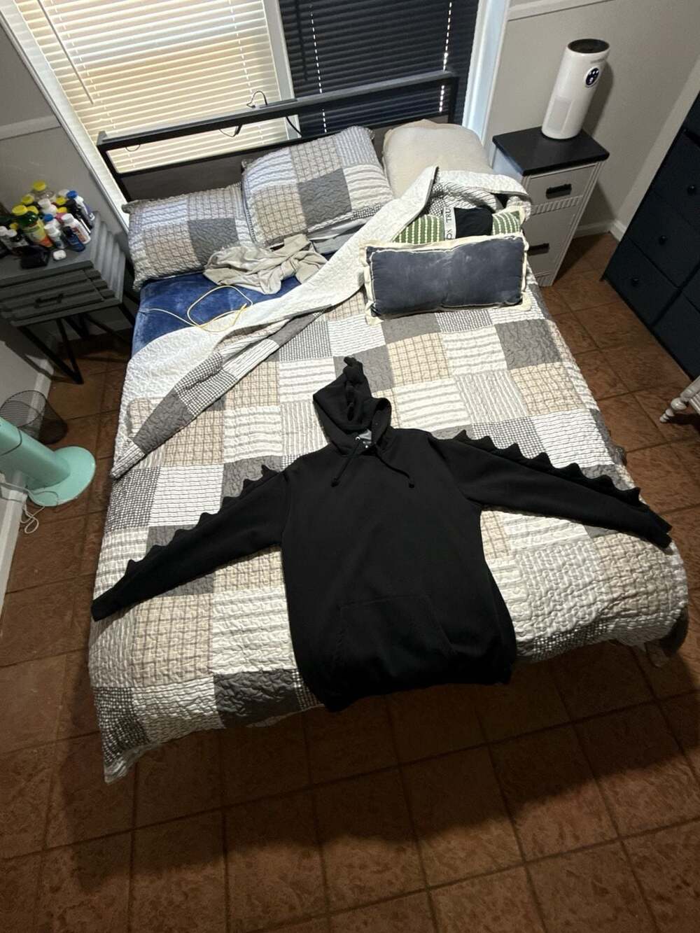 Current Mood Spike Oversized Black Dinosaur Hoodie